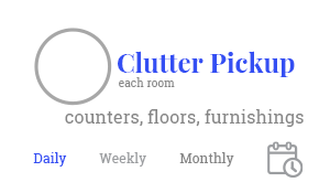 clutter pickup, cleaning nanny, checklist item